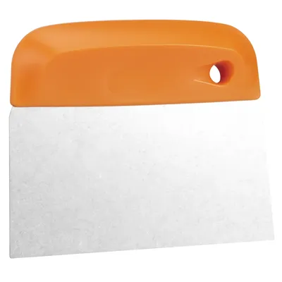 Vikan Dough Cutter/Scraper, Stainless Steel Blade, Flexible — Orange