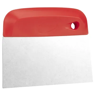 Vikan Dough Cutter/Scraper, Stainless Steel Blade, Flexible — Red