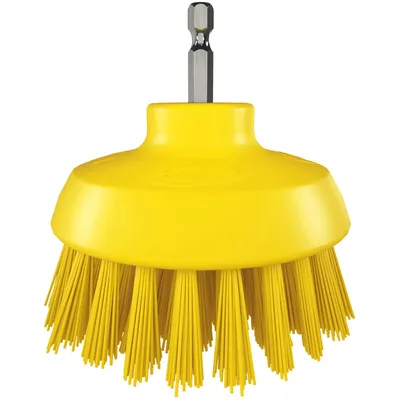 Vikan HyDrive Round Brush, Ø90 mm, Very hard — Yellow