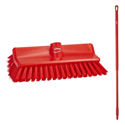 Vikan High-Low Brush/Handle 51 Inch Kit — Red