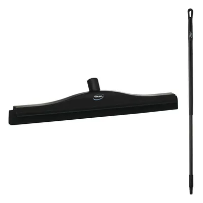 Vikan Floor Fixed Head Squeegee/Handle 51 Inch Kit — Black