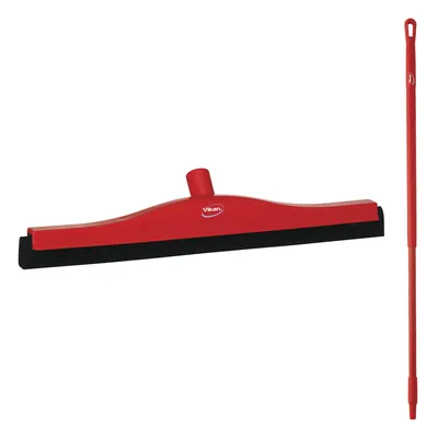 Vikan Floor Fixed Head Squeegee/Handle 51 Inch Kit — Red