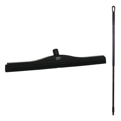 Vikan Floor Fixed Head Squeegee/Handle 59 Inch Kit — Black