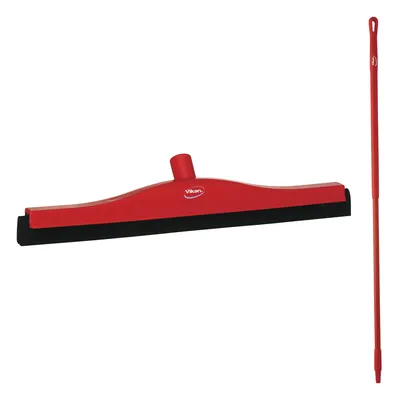 Vikan Floor Fixed Head Squeegee/Handle 59 Inch Kit — Red