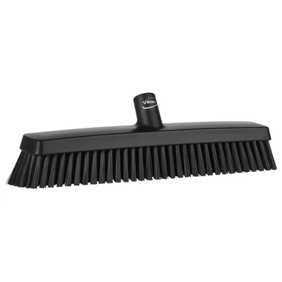 Vikan Soft/Stiff Push Broom 15.7 Inch — Black
