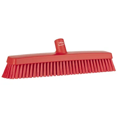 Vikan Soft/Stiff Push Broom 15.7 Inch — Red