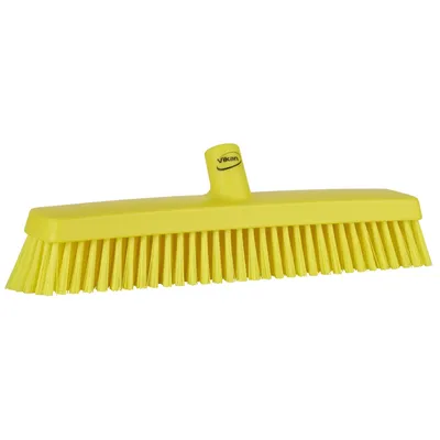 Vikan Soft/Stiff Push Broom 15.7 Inch — Yellow