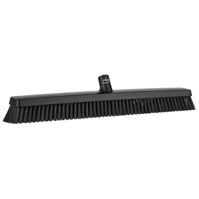 Vikan Soft/Stiff Push Broom 23.6 Inch — Black