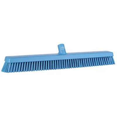 Vikan Soft/Stiff Push Broom 23.6 Inch — Blue