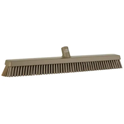 Vikan Soft/Stiff Push Broom 23.6 Inch — Brown