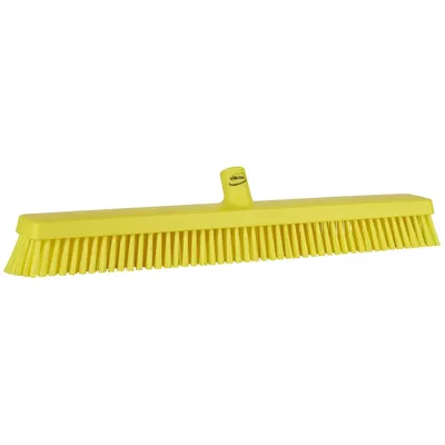 Vikan Soft/Stiff Push Broom 23.6 Inch — Yellow