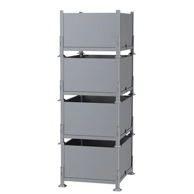 Premier Collapsible Single Solid Wall Container Stacked