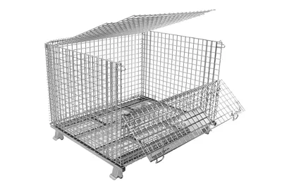 Premier Handling Solutions IHW-5-404836 collapsible wire container shown from an alternate angle