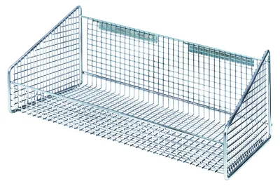 Quantum 1017HBC Partition Wall Hanging Basket, 11-7/8"W x 18"D x 7-1/2"H, 125 lb capacity, Chrome