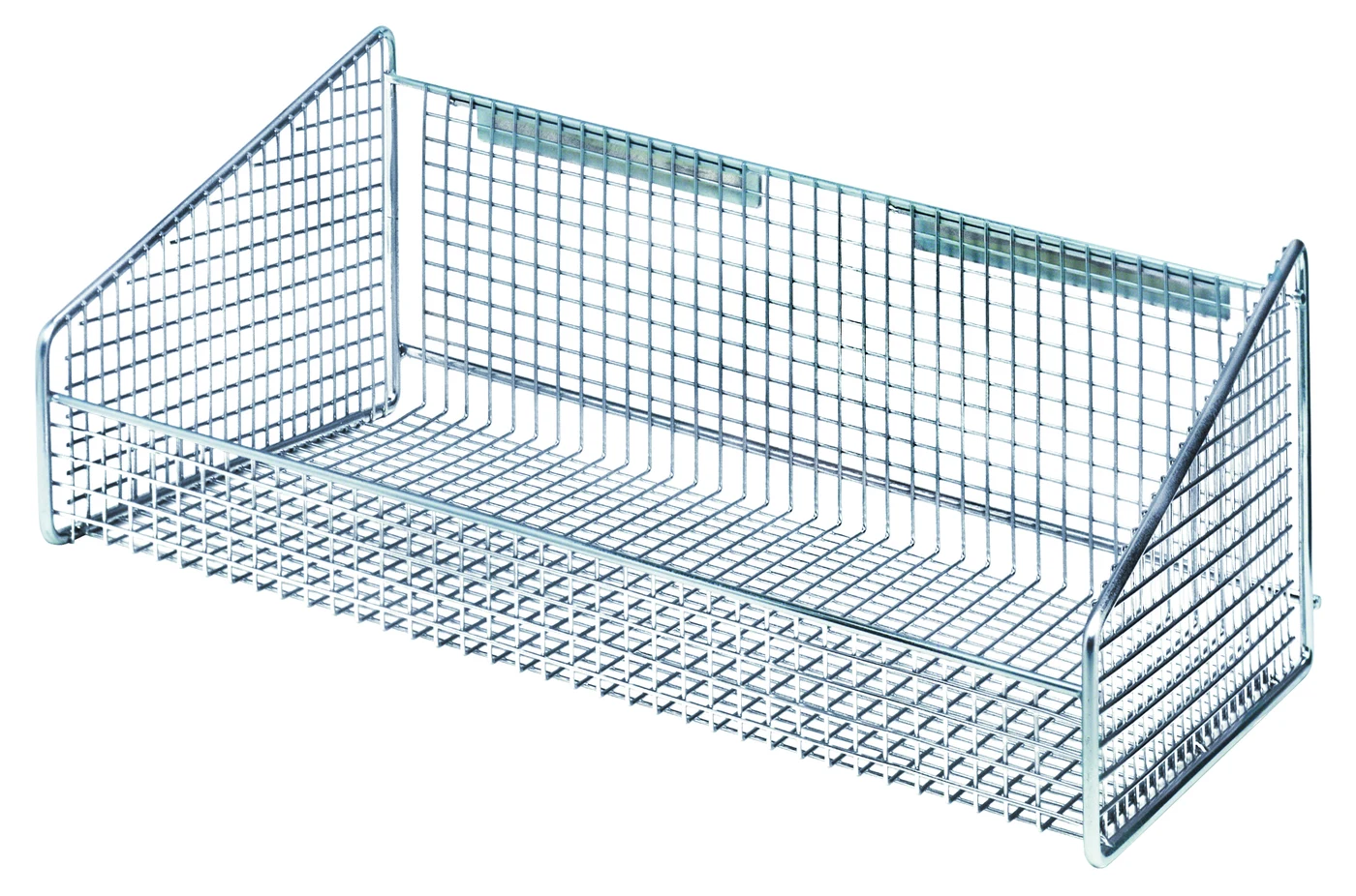 Quantum 1017HBC Partition Wall Hanging Basket, 11-7/8"W x 18"D x 7-1/2"H, 125 lb capacity, Chrome