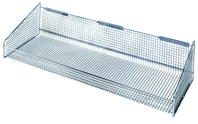 Quantum 1035HBC Partition Wall Hanging Basket, 11-7/8"W x 36"D x 7-1/2"H, 125 lb capacity, Chrome