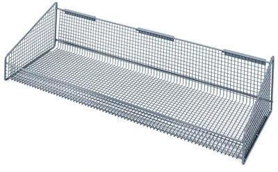 Quantum 1035HBGY Partition Wall Hanging Basket, 11-7/8"W x 36"D x 7-1/2"H, 125 lb capacity, Gray