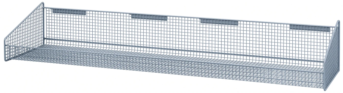 Quantum 1047HBGY Partition Wall Hanging Basket, 11-7/8"W x 48"D x 7-1/2"H, 125 lb capacity, Gray