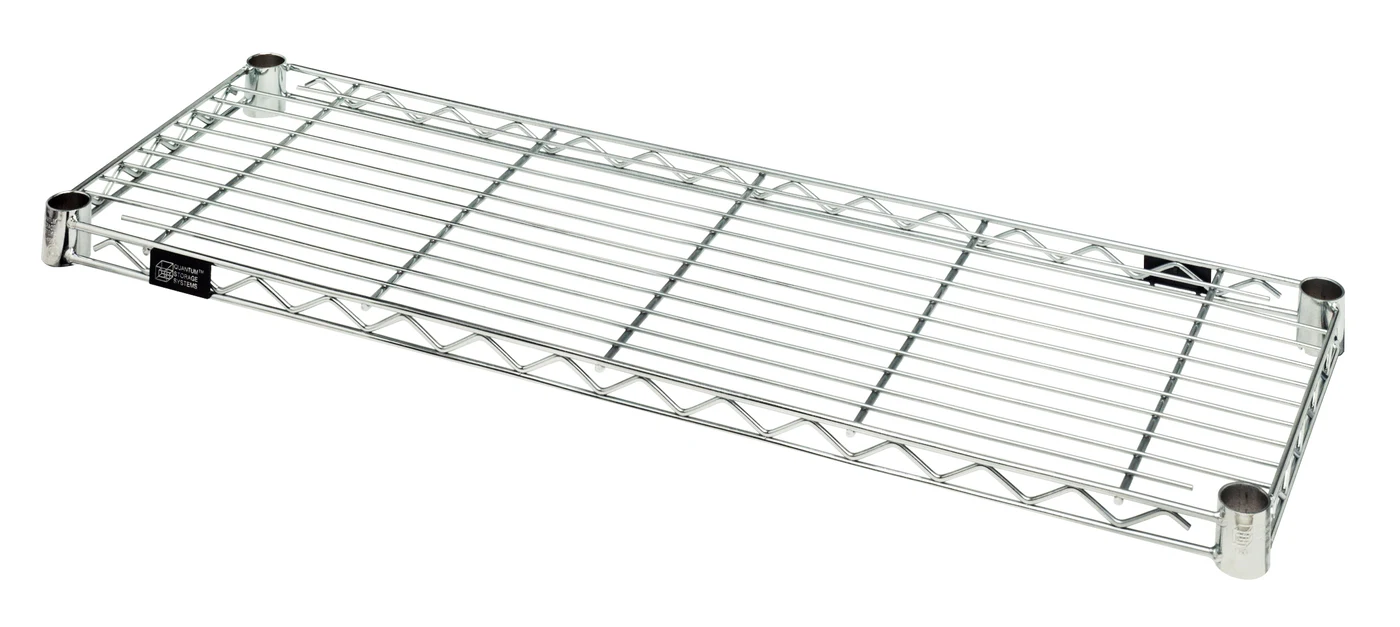 Quantum 1242C Wire Shelf, 42"W x 12"D, 600-800 lb capacity, Chrome
