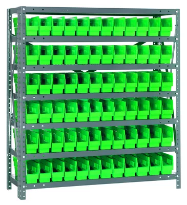 Quantum 1239-100GN Shelving Unit, 12"D x 36"L x 39"H, 400 lb capacity, Galvanized