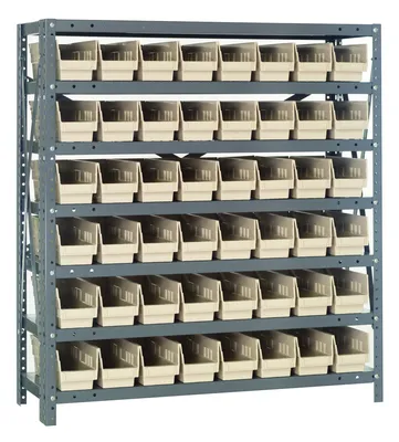 Quantum 1239-101IV Shelving Unit, 12"D x 36"L x 39"H, 400 lb capacity, Galvanized