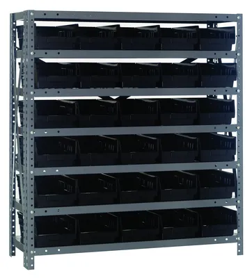 Quantum 1239-102BK Shelving Unit, 12"D x 36"L x 39"H, 400 lb capacity, Galvanized
