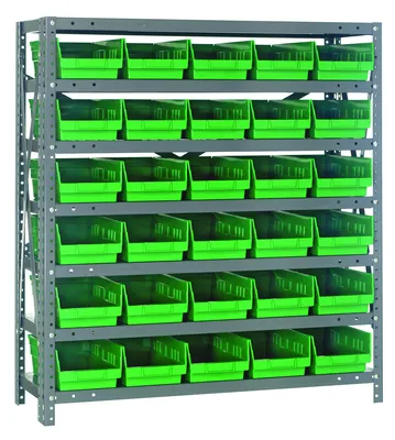 Quantum 1239-102GN Shelving Unit, 12"D x 36"L x 39"H, 400 lb capacity, Galvanized