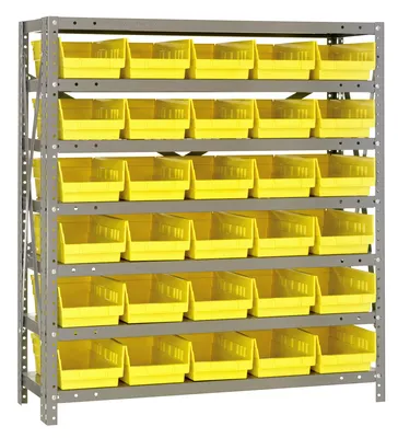Quantum 1239-102YL Shelving Unit, 12"D x 36"L x 39"H, 400 lb capacity, Galvanized