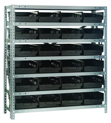 Quantum 1239-107BK Shelving Unit, 12"D x 36"L x 39"H, 400 lb capacity, Galvanized