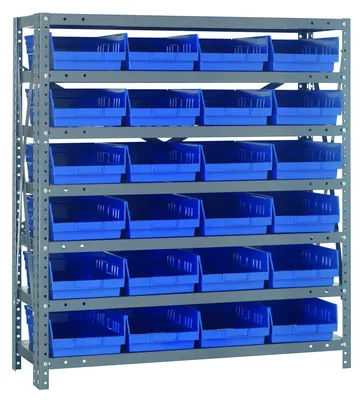 Quantum 1239-107BL Shelving Unit, 12"D x 36"L x 39"H, 400 lb capacity, Galvanized
