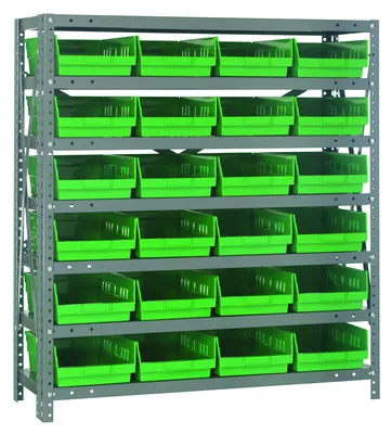 Quantum 1239-107GN Shelving Unit, 12"D x 36"L x 39"H, 400 lb capacity, Galvanized