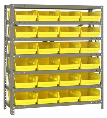 Quantum 1239-107YL Shelving Unit, 12"D x 36"L x 39"H, 400 lb capacity, Galvanized