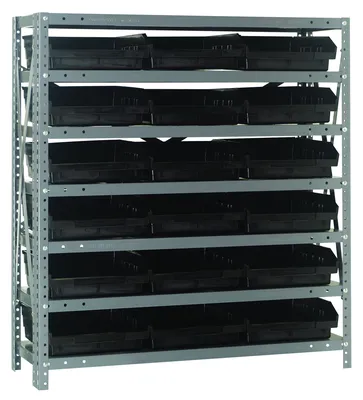 Quantum 1239-109BK Shelving Unit, 12"D x 36"L x 39"H, 400 lb capacity, Galvanized