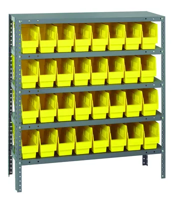 Quantum 1239-201YL Shelving Unit, 12"D x 36"L x 39"H, 400 lb capacity, Galvanized