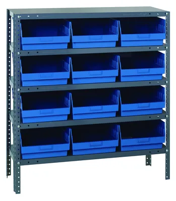 Quantum 1239-209BL Shelving Unit, 12"D x 36"L x 39"H, 400 lb capacity, Galvanized