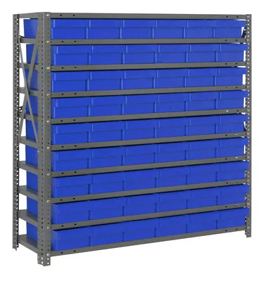 Quantum 1239-401BL Shelving Unit, 12"D x 36"L x 39"H, 400 lb capacity, Galvanized