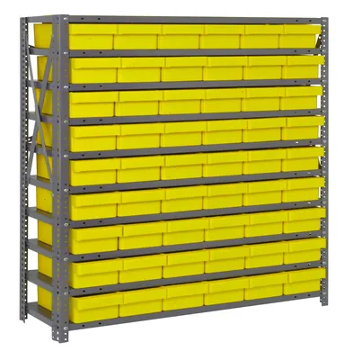 Quantum 1239-401YL Shelving Unit, 12"D x 36"L x 39"H, 400 lb capacity, Galvanized