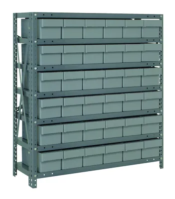Quantum 1239-601GY Shelving Unit, 12"D x 36"L x 39"H, 400 lb capacity, Galvanized