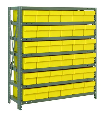 Quantum 1239-601YL Shelving Unit, 12"D x 36"L x 39"H, 400 lb capacity, Galvanized