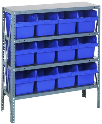 Quantum 1239-SB807BL Shelving Unit, 12"D x 36"L x 39"H, 400 lb capacity, Galvanized