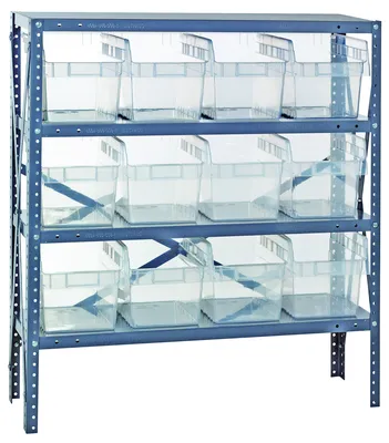 Quantum 1239-SB807CL Shelving Unit, 12"D x 36"L x 39"H, 400 lb capacity, Galvanized