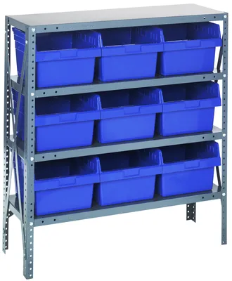 Quantum 1239-SB809BL Shelving Unit, 12"D x 36"L x 39"H, 400 lb capacity, Galvanized