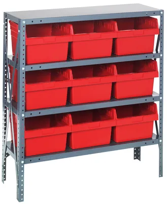 Quantum 1239-SB809RD Shelving Unit, 12"D x 36"L x 39"H, 400 lb capacity, Galvanized