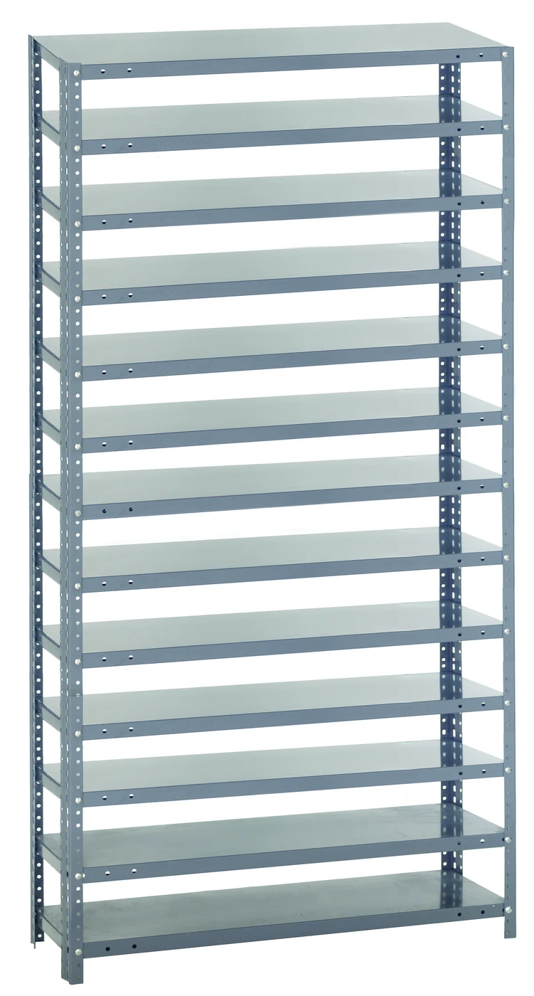 Quantum 1275-000 Shelving Unit, 12"D x 36"L x 75"H, 400 lb capacity, Galvanized