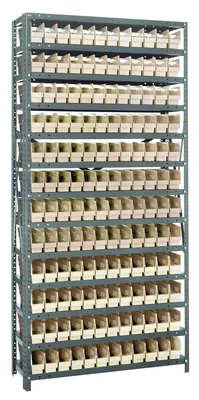 Quantum 1275-100IV Shelving Unit, 12"D x 36"L x 75"H, 400 lb capacity, Galvanized