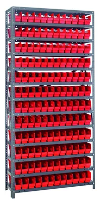 Quantum 1275-100RD Shelving Unit, 12"D x 36"L x 75"H, 400 lb capacity, Galvanized