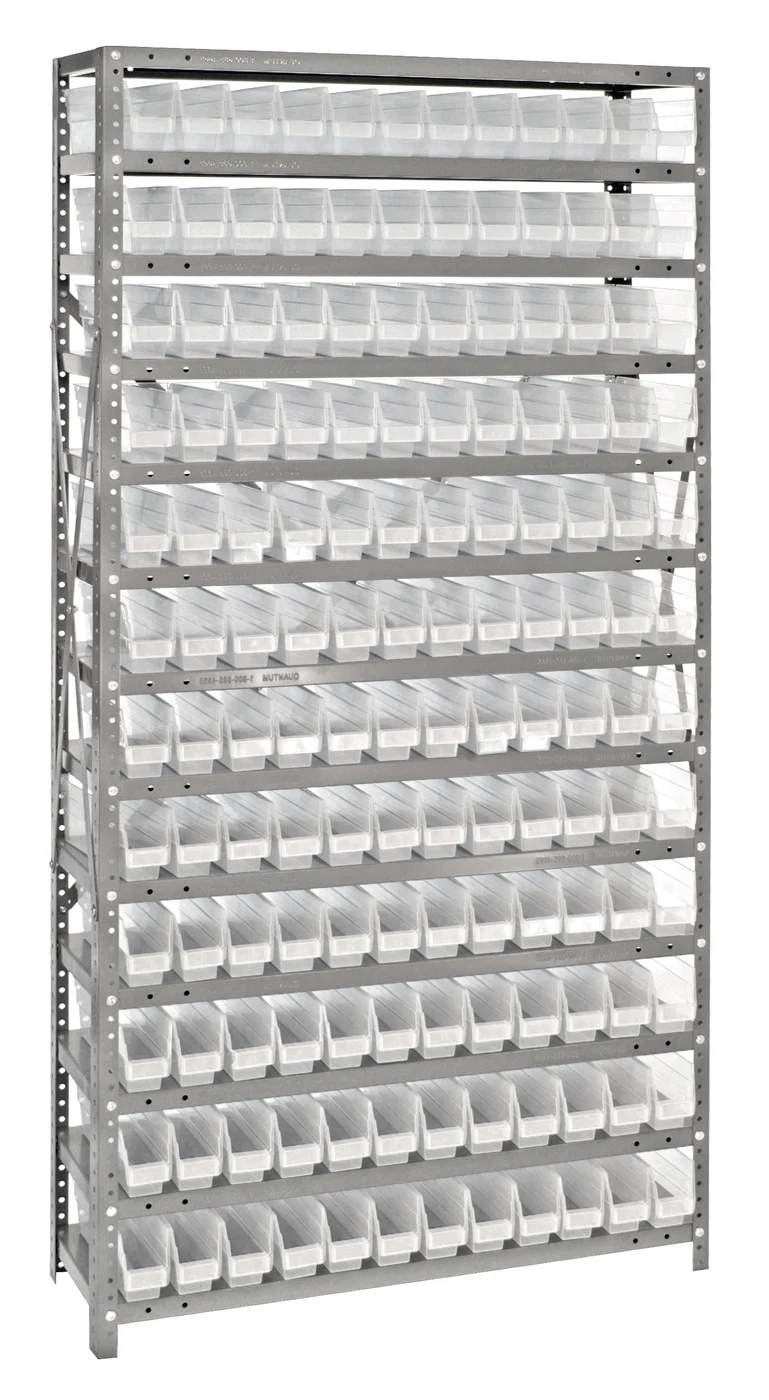 Quantum 1275-100CL Shelving Unit, 12"D x 36"L x 75"H, 400 lb capacity, Galvanized