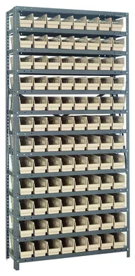 Quantum 1275-101IV Shelving Unit, 12"D x 36"L x 75"H, 400 lb capacity, Galvanized