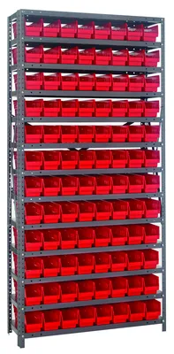 Quantum 1275-101RD Shelving Unit, 12"D x 36"L x 75"H, 400 lb capacity, Galvanized
