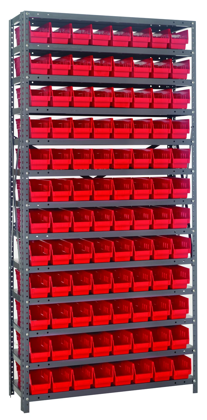 Quantum 1275-101RD Shelving Unit, 12"D x 36"L x 75"H, 400 lb capacity, Galvanized